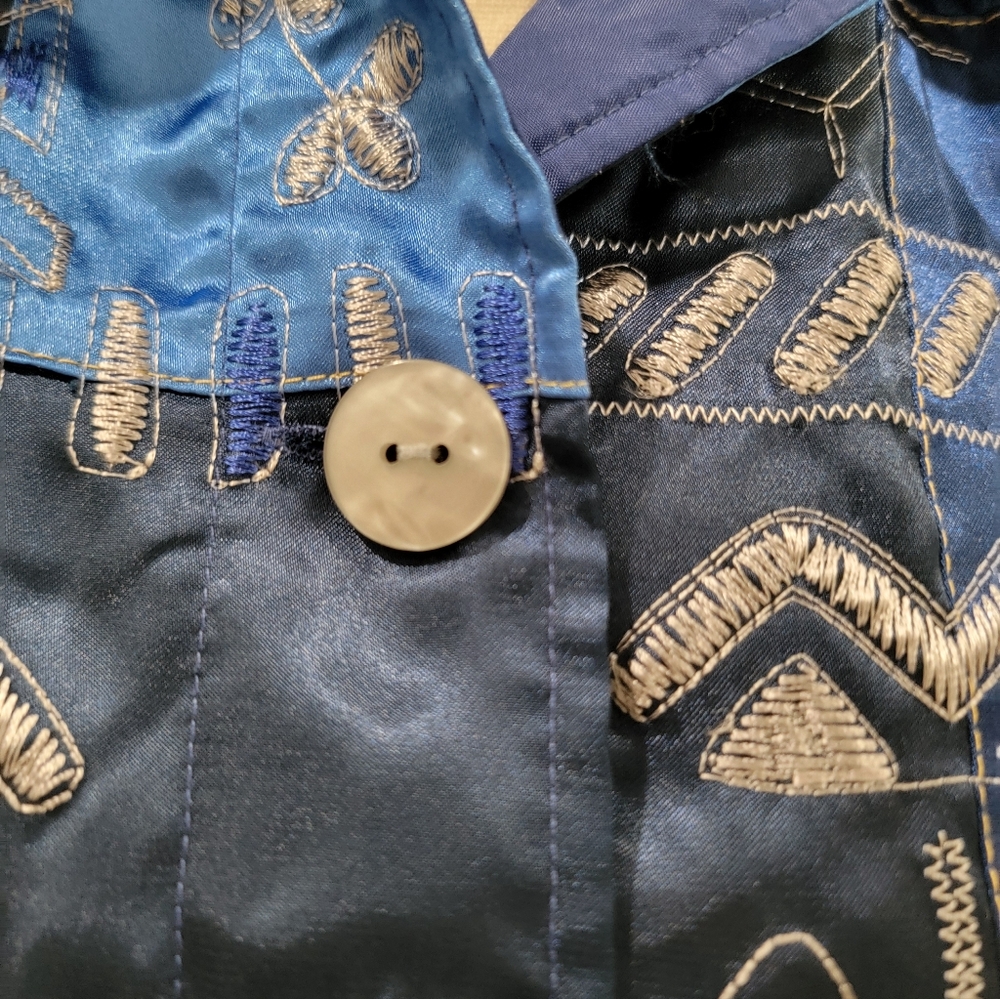 French Laundry Satin Embroidered Patchwork Jacket - image 3